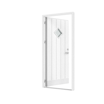 Inward opening flush door